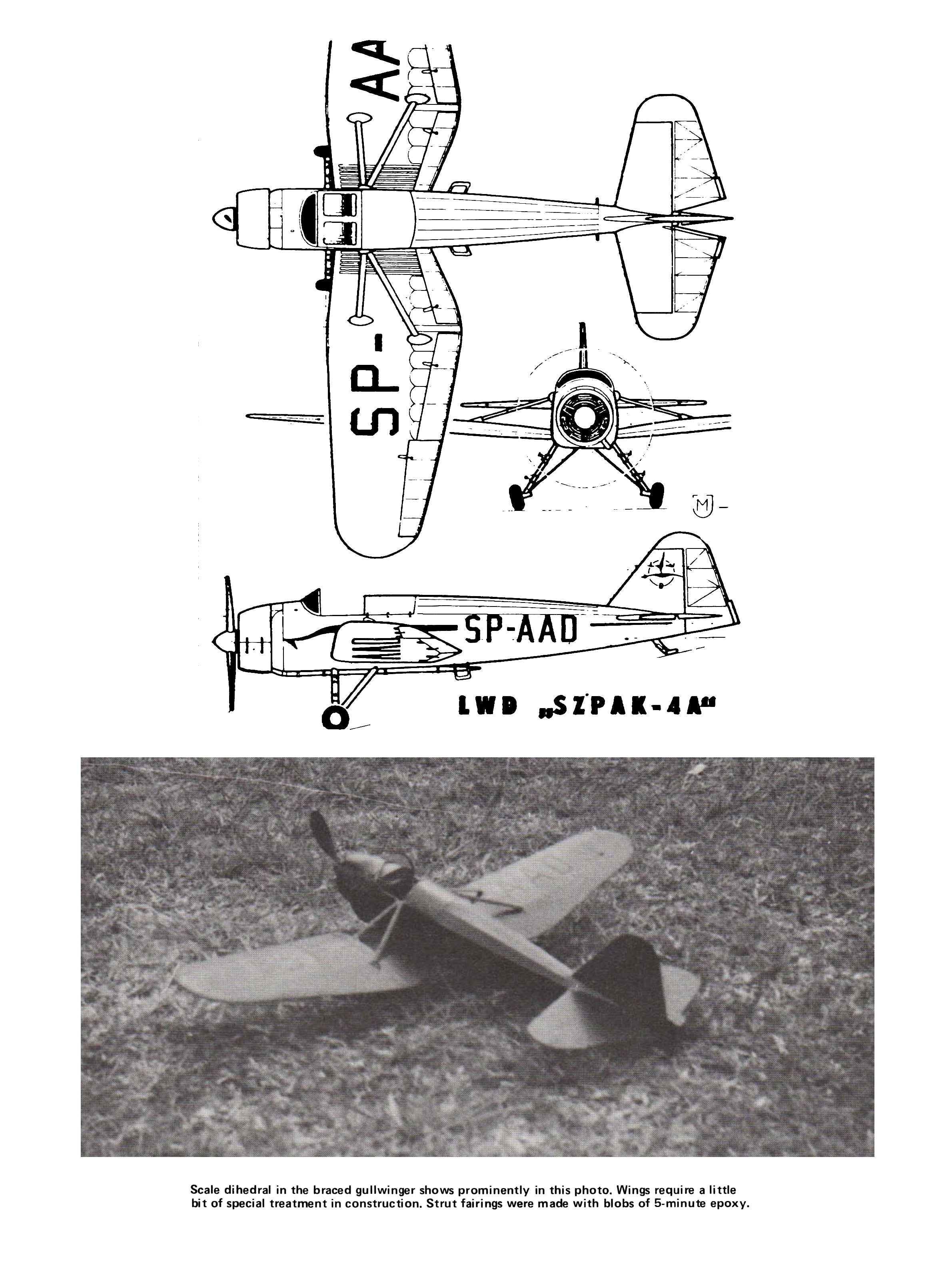 full size printed plans peanut scale " lwd szpak 4as "  flies well in fairly tight left circles