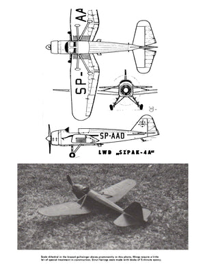 full size printed plans peanut scale " lwd szpak 4as "  flies well in fairly tight left circles