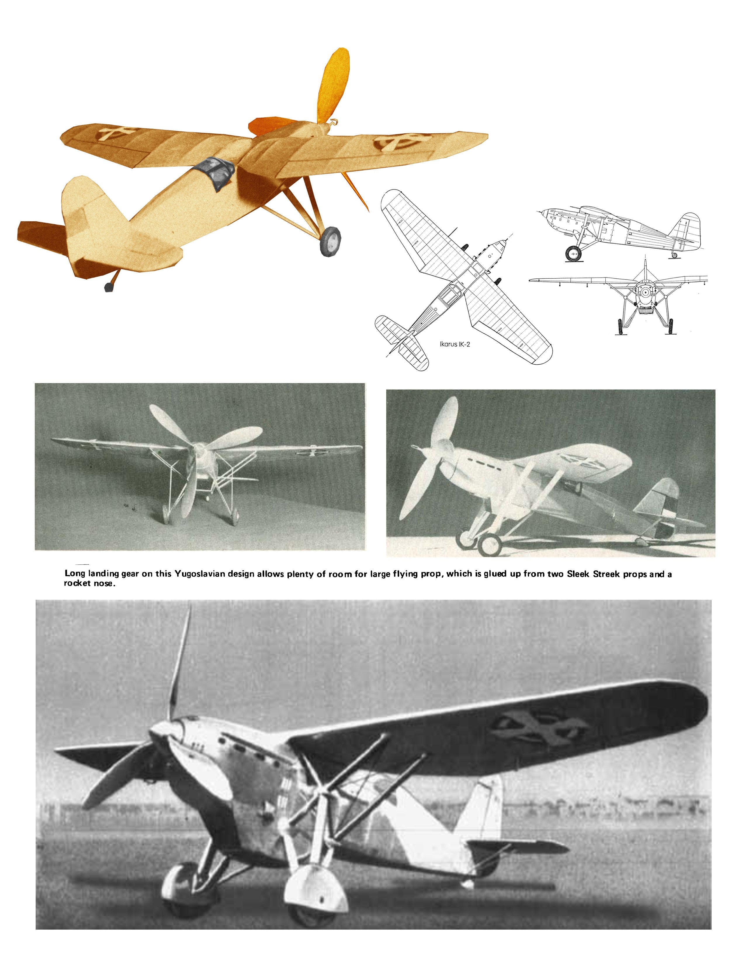 full size printed plans  peanut scale ikarus ik-2 here's a golden age fighter