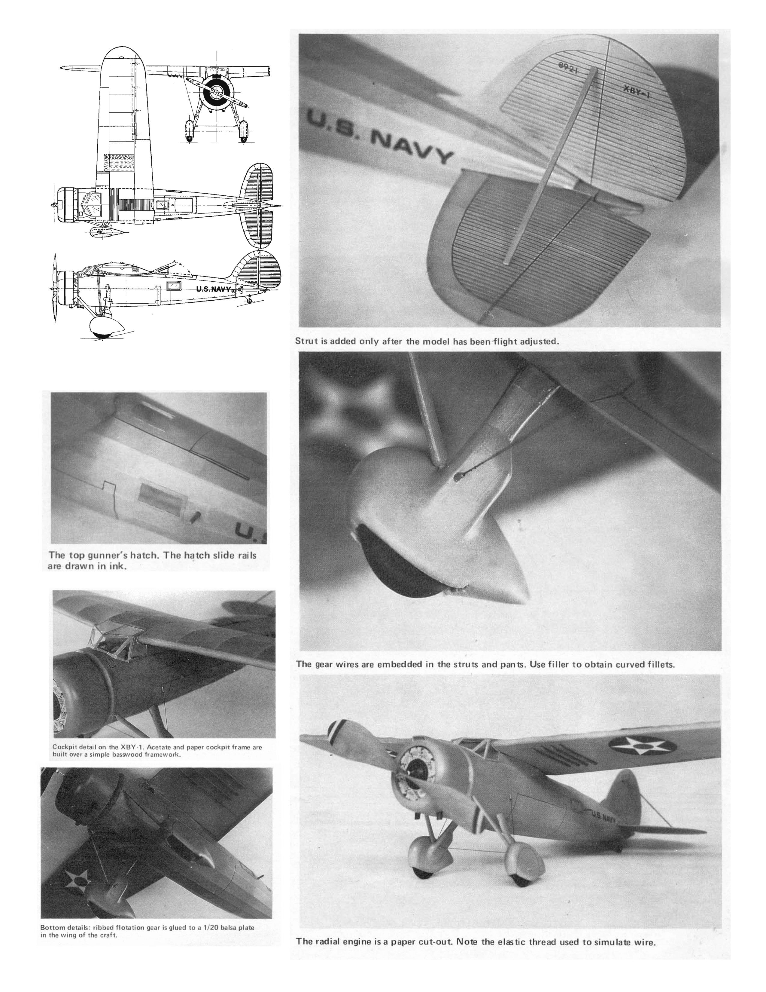 full size printed peanut scale plans consolidated xby-1 an experimental navy bomber