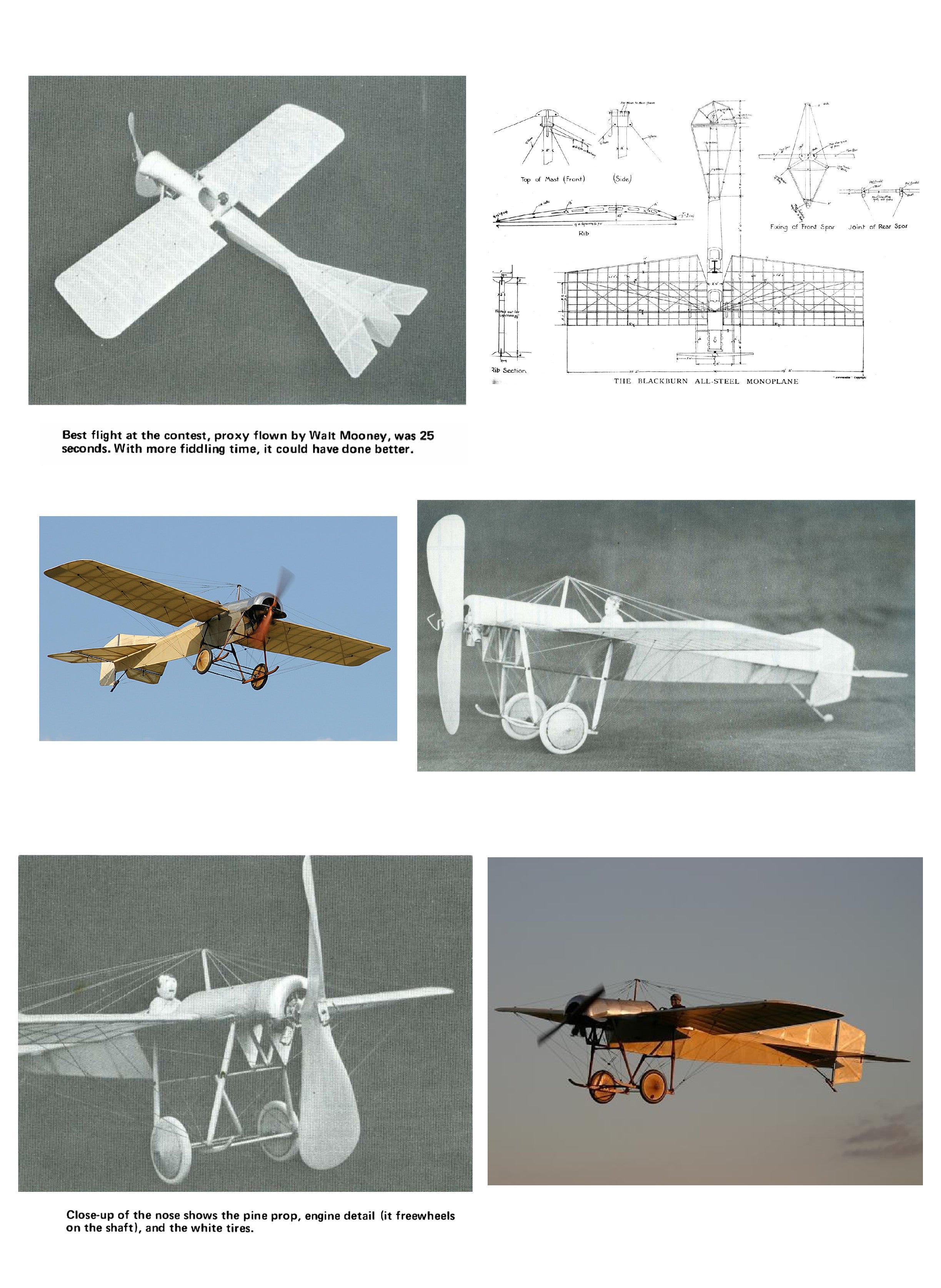 full size printed peanut scale plans 1912 blackburn monoplane build this winner for yourself.
