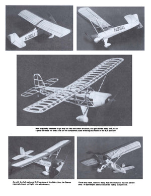 full size printed peanut scale plans  "baby ace" peanut required almost no flight trim adjustments.