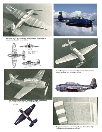 full size printed peanut scale plans avenger  ww-ii torpedo bomber.