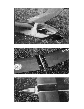 full size printed plan open or slope glider for radio control 62 1/2” w/s