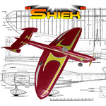 full size printed plans and article w/s 52" .35 engine shiek classic stunt