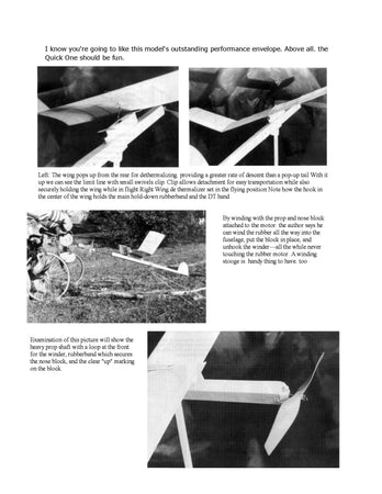full size printed model freeflight airplane plan for quick one p-30