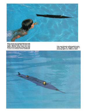 full size printed plans swimming pool sub neno's nautilus length 34"  power rubber band