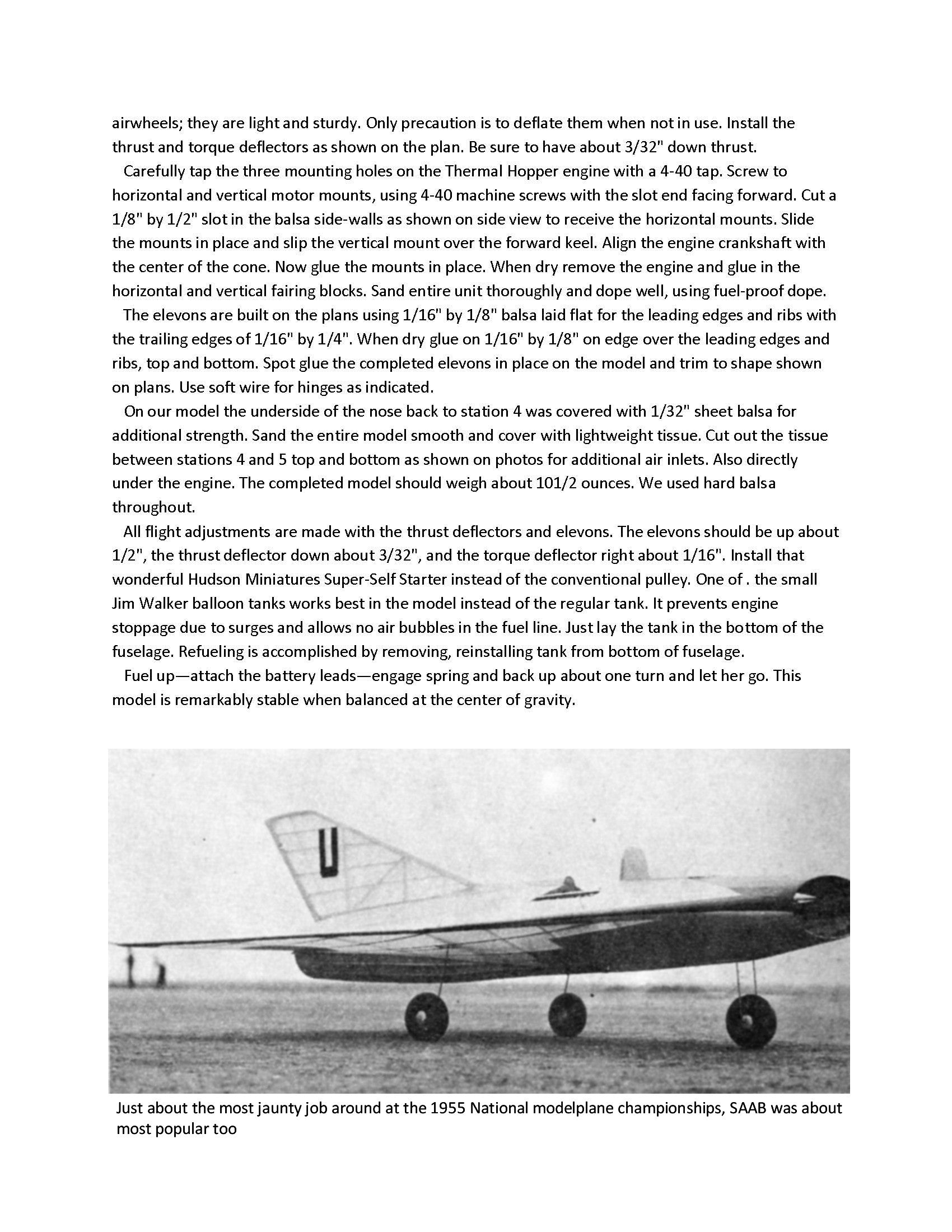 full size printed plan free flight scale plane saab draken 210  .049 ducted fan