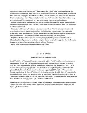 full size printed plans control line  scale 1:12 major mccudden's s.e.-5 fighting planes of the famous aces
