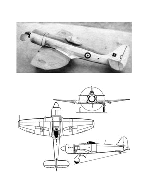 full size printed plans peanut scale "sea fury"  build with the "gear up" for improved performance
