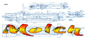full size printed plans  midget german submarine scale 1/12  l 35" suitable for radio control