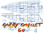 full size printed plan 45" deep vee gray ghost 60 suitable for radio control