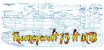 full size printed plan scale 1:24 thorneycroft 73 ft mtb power electric or gas  suitable for radio control