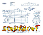 full size printed plan 16 1/2" scudabout nice beginner’s project may be radio controlled
