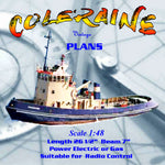 full size printed plans scale 1/48 firefighting tug coleraine suitable for radio control