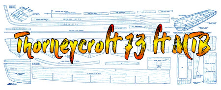 full size printed plan scale 1:24 thorneycroft 73 ft mtb power electric or gas  suitable for radio control