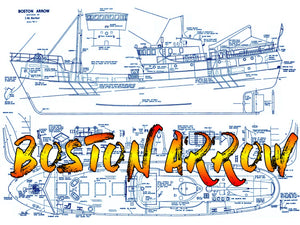 build a 5/16"=1ft scale trawler 36" for r/c boston arrow full size printed plan & article