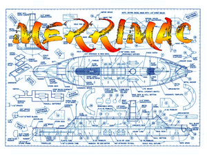 full size printed plan semi-scale 1:130 (c.s.s. virginia)  merrimac  suitable for small radio control