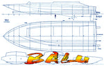 full size printed plan a class fi-v15 speed model, suitable for multi-channel radio control