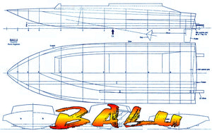 full size printed plan a class fi-v15 speed model, suitable for multi-channel radio control