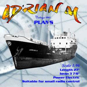full size printed plan and article small coastal tanker 1:72 scale 36" adrian m suitable for radio control