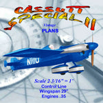 full size printed plans scale 2 3/16” = 1’  control line cassutt special ii