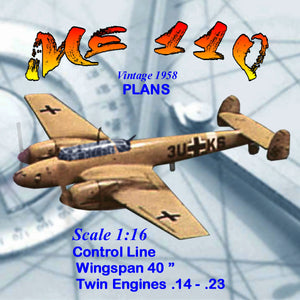 full size printed plans control line scale 1:16 me110 details and markings on the plans are based on a full-size