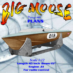 full size printed plan scale 1/12 rough water offshore racer for radio control
