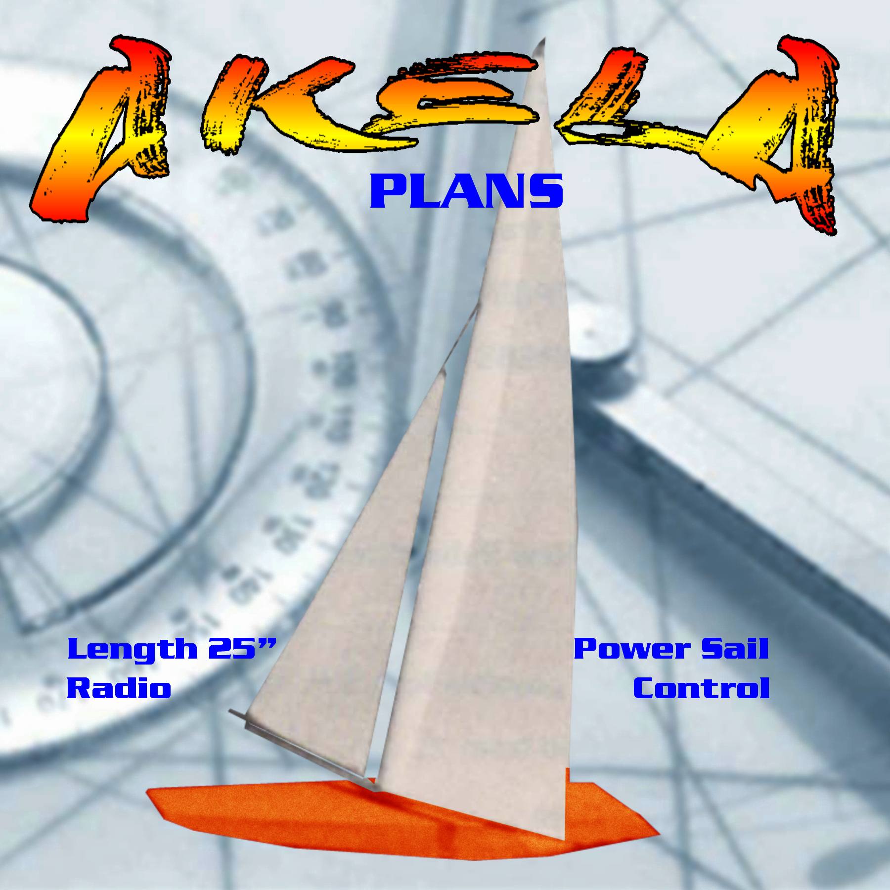 model boat plans 25" radio control sailboat full size printed plan & build notes