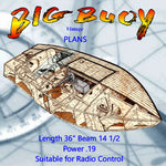 full size printed plan  length 36” big buoy craft planes easily and is stable in the roughest water.