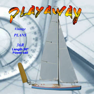 full size printed plans 36 r sailboat class  control vane or suitable for radio control