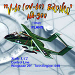 full size printed plans scale 1:12 control line ov-10 bronco  north american aviation corporation  na-300