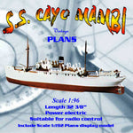 full size printed plan scale 1:96 & 1:192 s.s. cayo mambi suitable for radio control or display