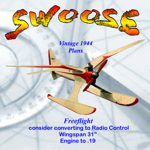 full size printed plans free flight beautiful twin-float seaplane the swoose
