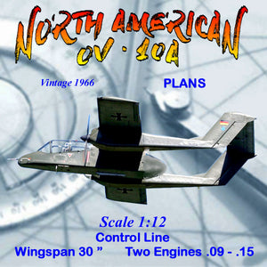 full size printed plan control line  scale 1” = 1ft  north american ov · 10a wingspan 30"