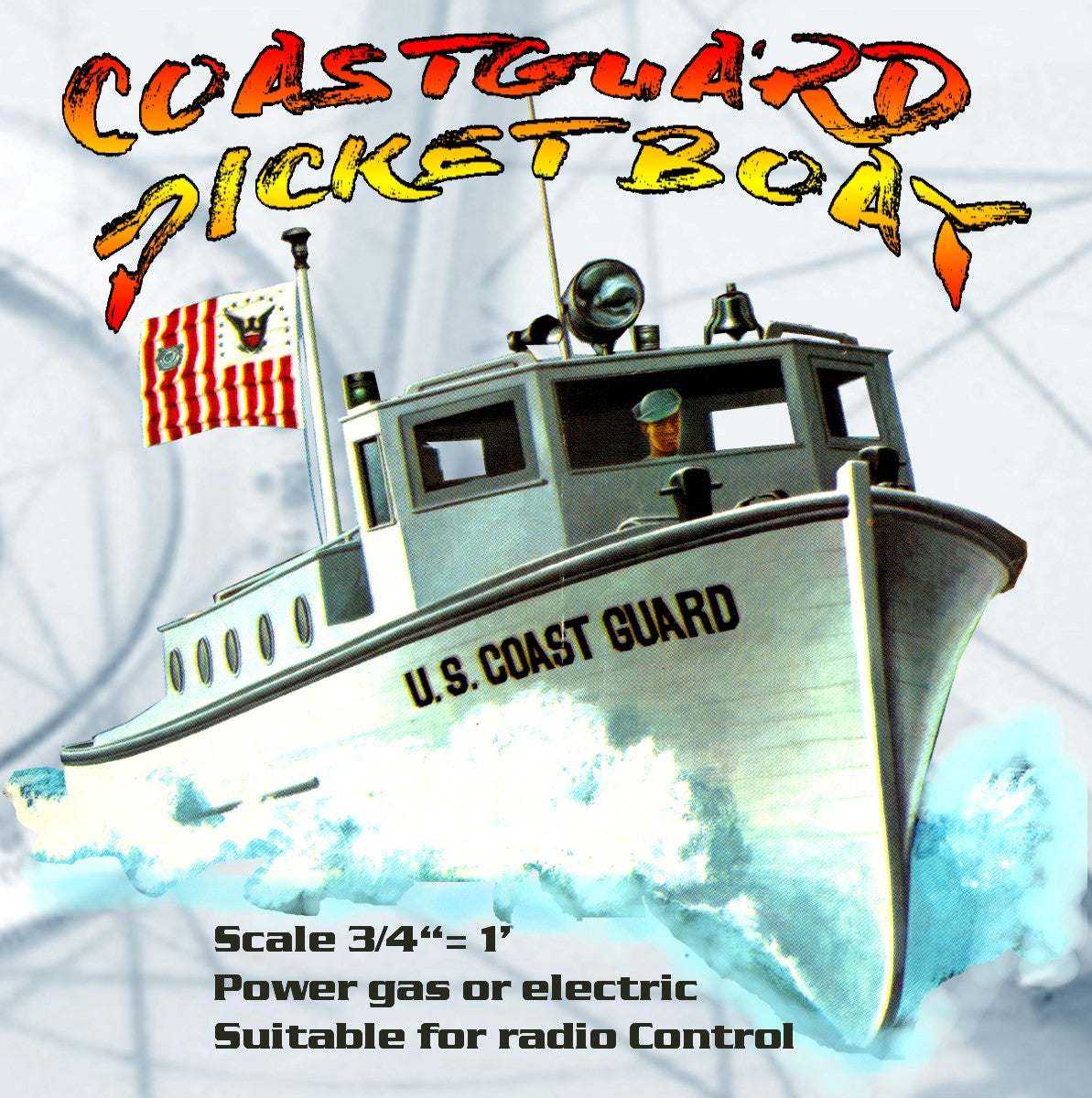 full size printed plans scale 1:16 u.s.c.g. coastguard picket boat suitable for radio control