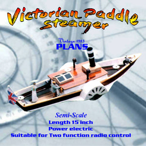 full size printed plan semi-scale appearance victorian paddle steamer for radio control