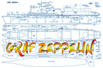 full size printed plans vintage 1962 semi-scale 1:300 “graf zeppelin” germany's only aircraft carrier.