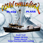 full size printed plan scale 1:24 ocean challenger  suitable for radio control