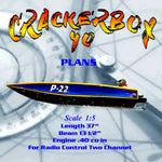 full size printed plan 1/5 scale racing boat crackerbox for radio control
