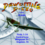 full size printed plans scale 1:16 control line dewoitine d-510