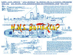 listing is for scale drawings h.m.s. buttercup corvette, flower class - k.193  scale 1:96