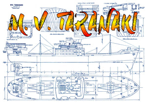 full size printed plan semi scale 1:144  cargo passenger ship m.v. taranaki suitable for radio control