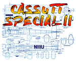 full size printed plans scale 2 3/16” = 1’  control line cassutt special ii