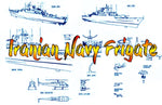 full size printed plan scale 1:96 imperial iranian navy frigate suitable for radio control