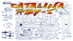 full size printed plan scale 1:36 control‑line model of navy's "dumbo" catalina pby-5