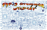 full size printed plans  control line  scale 1:12 f4f-3 grumman wildcat detailed plans