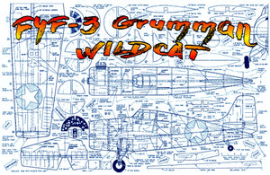 full size printed plans  control line  scale 1:12 f4f-3 grumman wildcat detailed plans