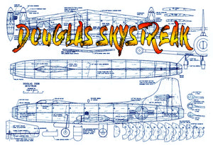 full size printed plans scale 1:12 control line douglas skystreak construction is conventional