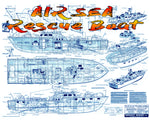 full size printed plan scale 1/3"=1ft air sea rescue boat by walter musciano for berkley models